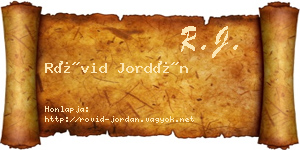Rövid Jordán névjegykártya